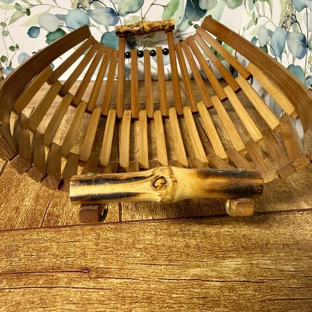 Vintage Mid Century Modern Wood Slatted  11